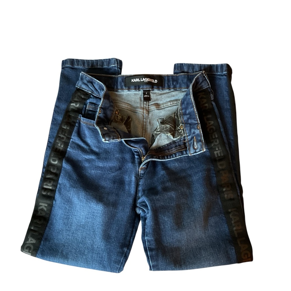Karl Lagerfeld Blue and Black Straight Leg Jeans - Picture 4 of 4